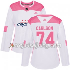Washington Capitals tröja John Carlson 74 Vit 2017-2018 Adidas Rosa Fashion Authentic - Dame NHL Tröjor